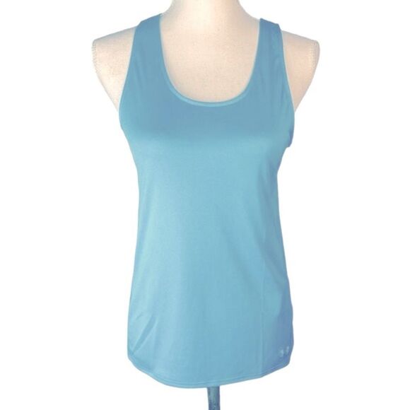 Under Armour Wm’s Sz Sm Blue Scoop Neck Mesh Panels Fly by Tank Top - Picture 1 of 5